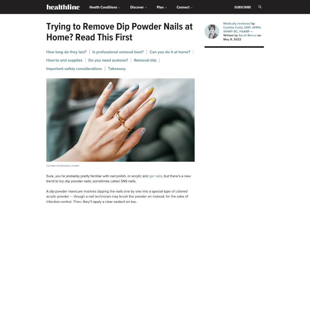 Paint Nails London featured in an article in healthline
